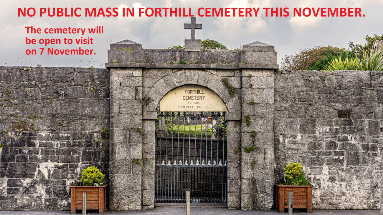 Entrance to Forthill Cemetery with text overlaid
