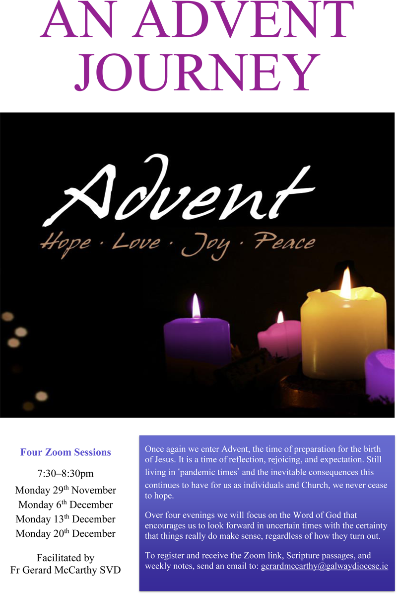 Advent candles and text