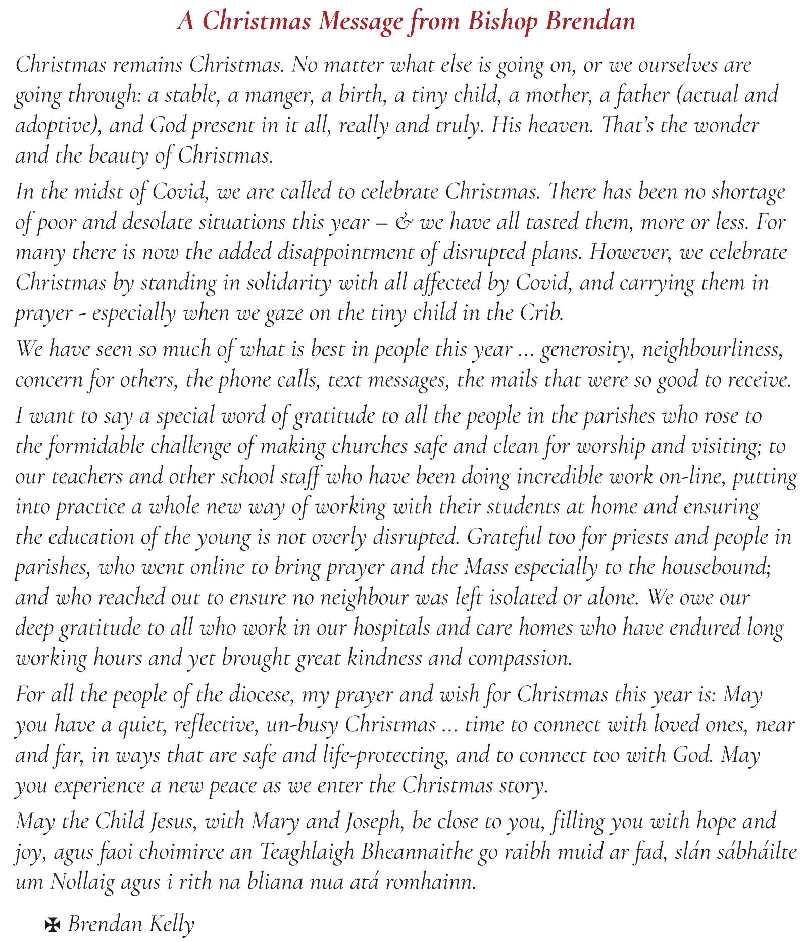 Christmas Message text