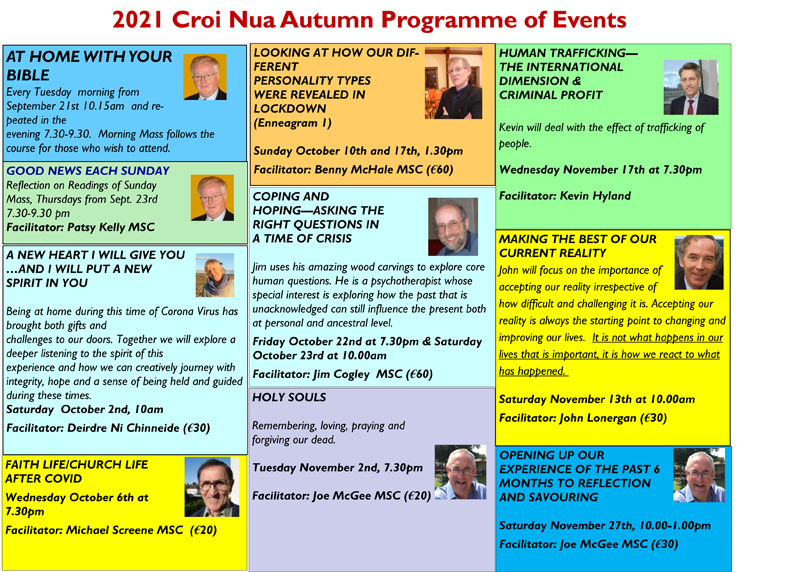 Croí Nua Autumn programme page 2