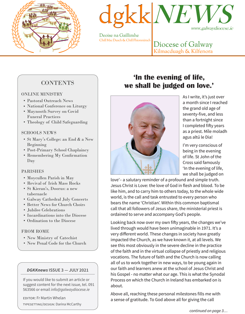 Diocesan e-newsletter cover page