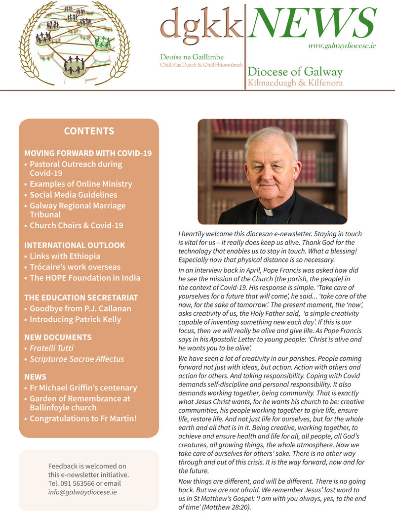 Front cover of diocesan e-newsletter