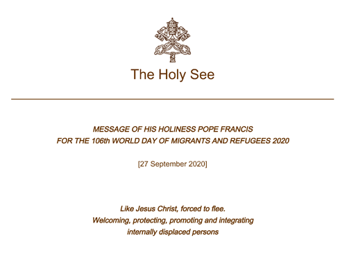Pope's message header