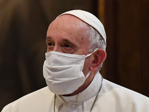 Pope wearing face mask