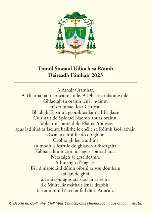 Synod Assembly Prayer in Irish