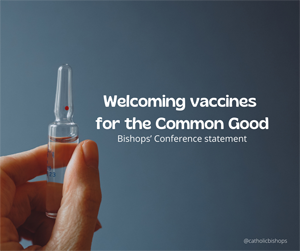 Vaccine image with overlaid text